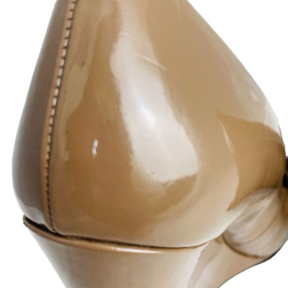 JS by JESSICA SIMPSON CIERRA NUDE PATENT WEDGE PUMPS WOMEN'S SIZE 8.5B/38.5 - Picture 12 of 13